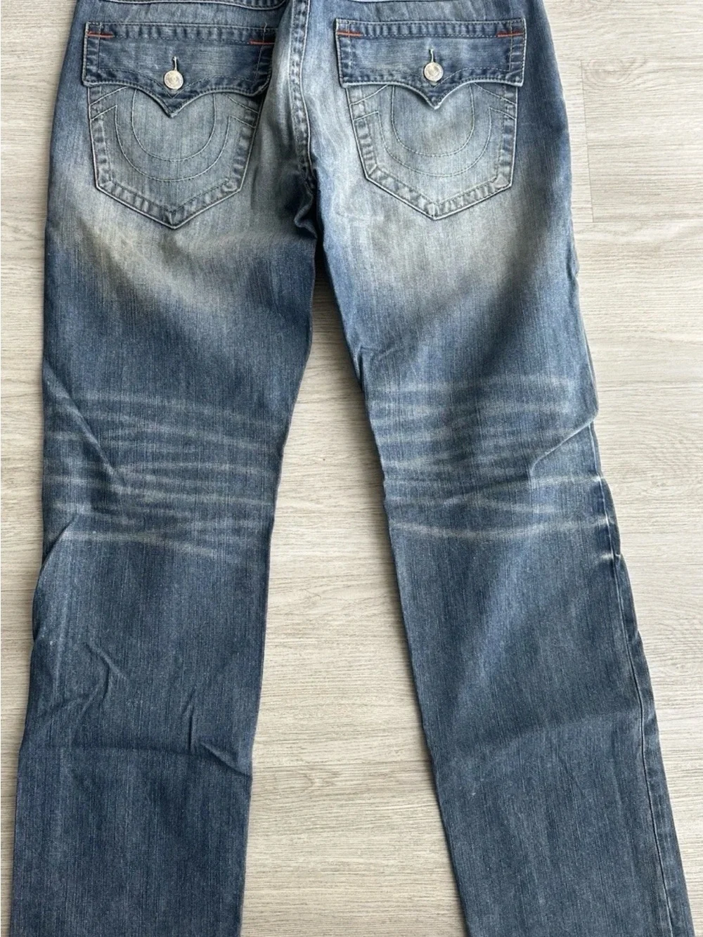 True Religion Men's Faded Blue Relaxed Straight Jeans